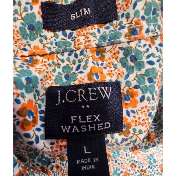 J. Crew Mens L Slim Fit Flex Washed Floral Short Sleeve Button Up Shirt - Picture 2 of 10